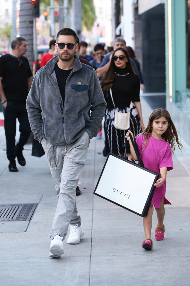 Penelope Disick Wears Skims Pants & Yeezy Slides With Dad Scott Disick