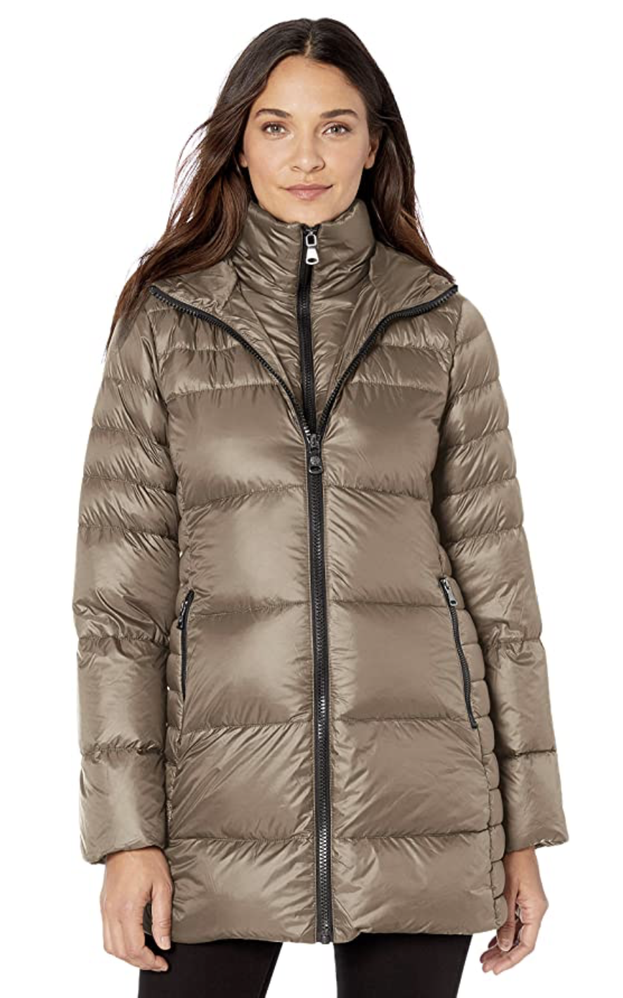 Taylor Eddie Womens Hooded Packable Ultra Light Weight Down Coat Puffer Jacket