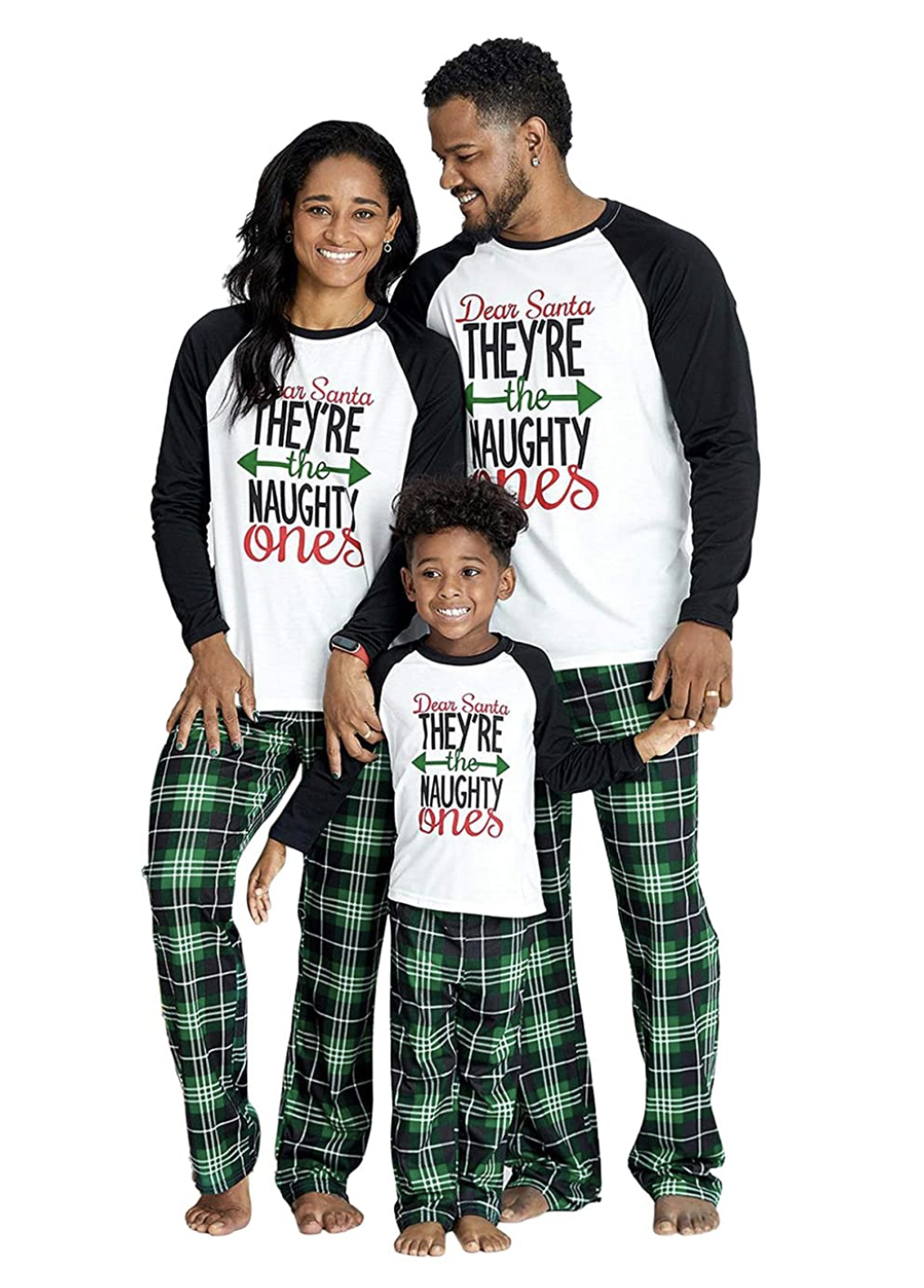 Christmas Matching Family Pajamas Set Xmas Pjs with Letters Print Shirt Red Plaid Pants Homewear Sleepwear Outfits 