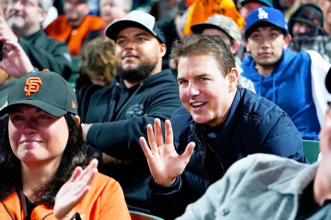 Tom Cruise & Son Connor At A Baseball Game