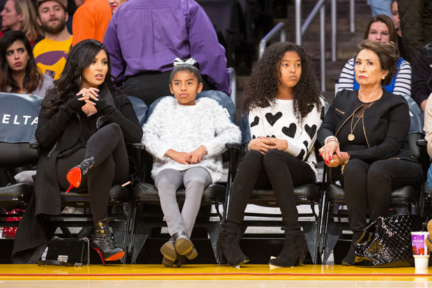 Vanessa Bryant & family at Staples Center