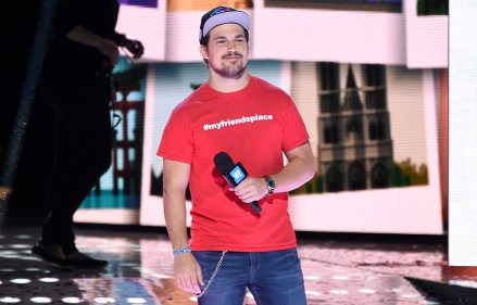 Giacomo Gianniotti speaks at WE Day California at the Forum on Thursday, April 27, 2017, in Inglewood, Calif. (Photo by Chris Pizzello/Invision/AP)