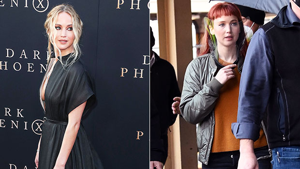 Jennifer Lawrence s Hair Makeover Actress Dons Red Wig In New