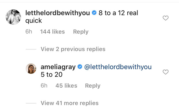 Scott Disick & Amelia Hamlin's comments