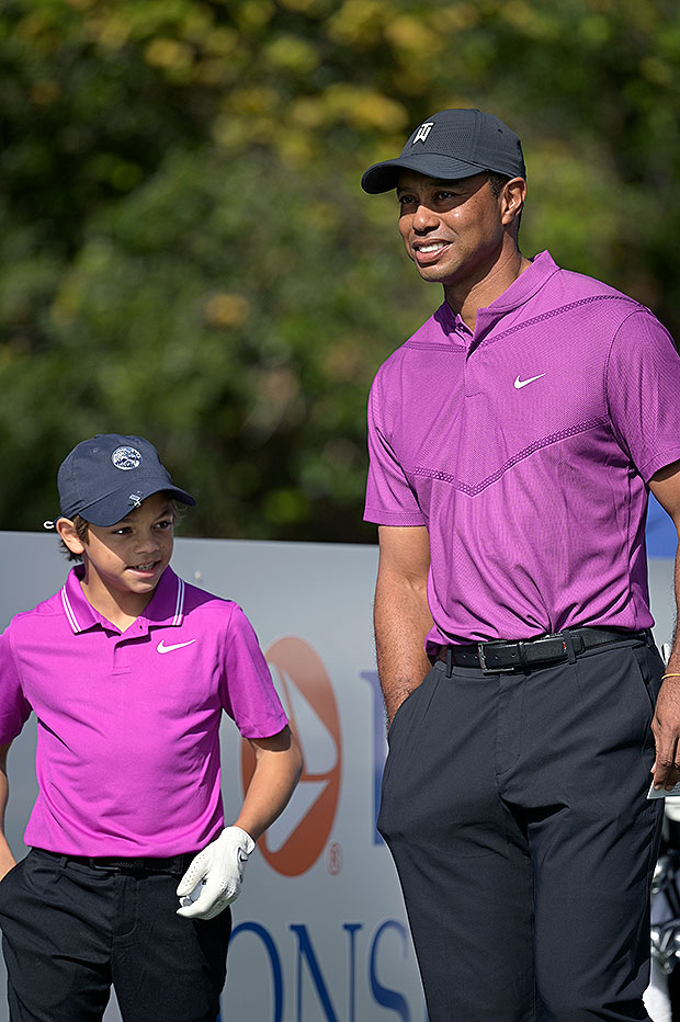 Tiger Woods Son Charlie Channels Dad With Incredible Shot During