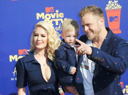 Heidi Montag, Spencer Pratt and Gunner attend the 2019 MTV Movie & TV Awards at Barker Hangar in Los Angeles, USA, on 15 June 2019. | usage worldwide Photo by: Hubert Boesl/picture-alliance/dpa/AP Images