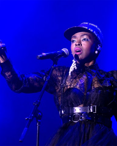 U.S. singer Ms. Lauryn Hill performs on the main stage during the 36th edition of the Gurten music open air festival in Bern, Switzerland, Friday, July 19, 2019. The open air music festival runs from 17 to 20 July. (Peter Klaunzer/Keystone via AP)
