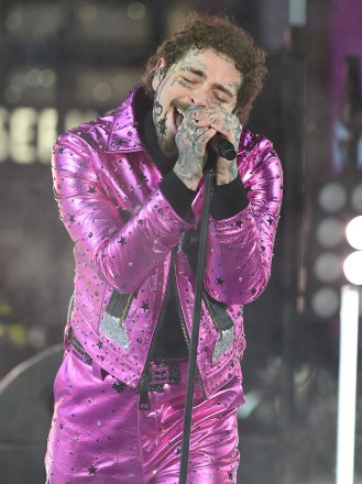 Post Malone performs during Dick Clark's New Year's Rockin' Eve New Years Celebration, New York, USA - December 31, 2019
