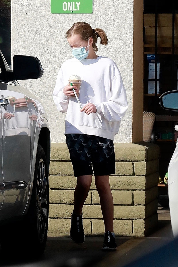 Vivienne Jolie-Pitt, 12, Steps Out In White Sweater & Black Shorts For