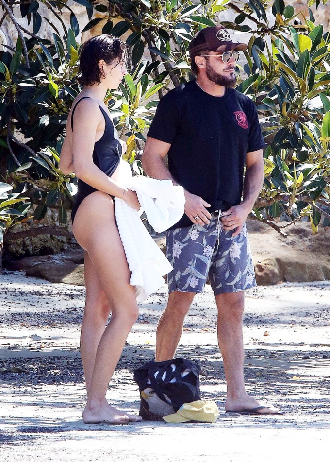 Zac Efron On The Beach With Vanessa Valladares
