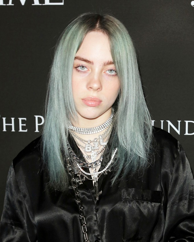Billie Eilish rocks blue hair in 2019
