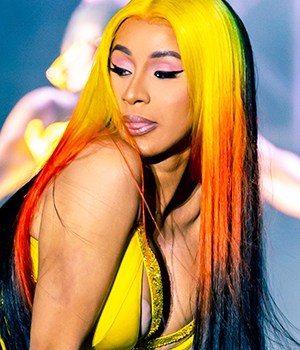 cardi b neon hair