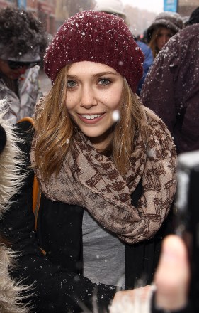 Elizabeth Olsen is seen on Main Street in Park City Ut for the Sundance Film Festival on January 22,2011. (AP Photo/ Donald Traill)