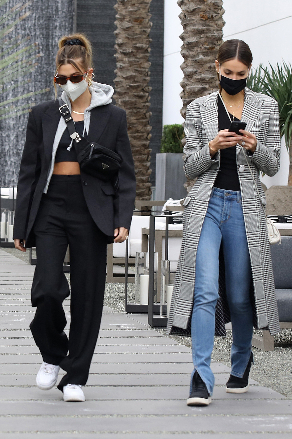 Hailey Bieber goes furniture shopping with her model friend Marianne Fonseca