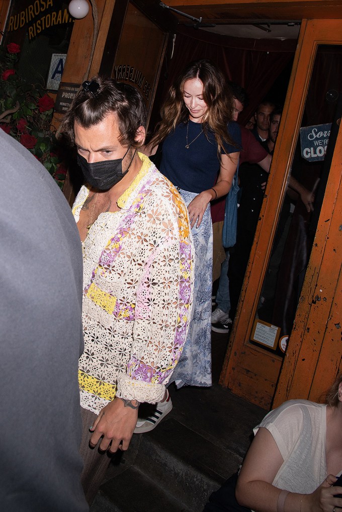 Harry Styles and Olivia Wilde Exit Rubirosa Restaurant in NYC