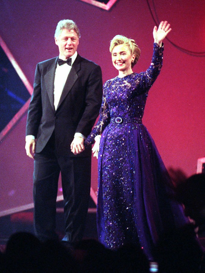 Hillary Clinton Sparkles in Purple