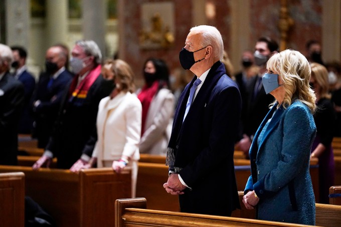 Joe Biden Attends A Mass Before His Inauguration