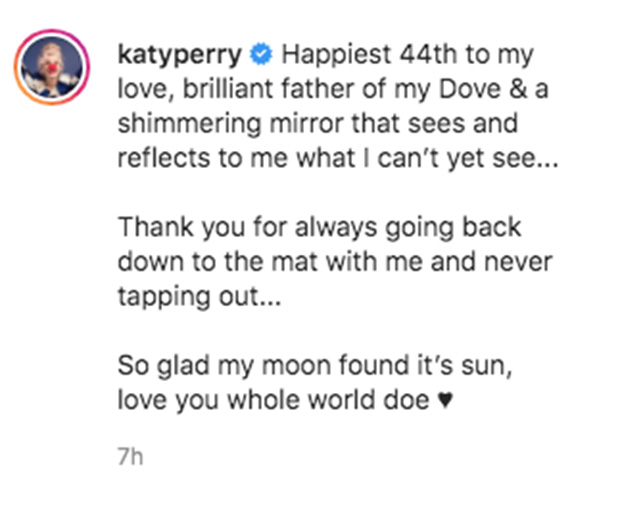 Instagram/Katy Perry