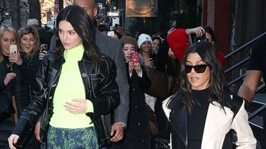 Kendall Jenner Wears Crop Top & Kourtney Kardashian Wears Black Mini ...