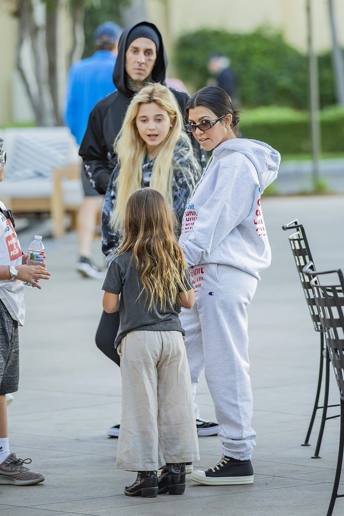 Kourtney Kardashian & Travis Barker Take Her Kids Out For Ice Cream