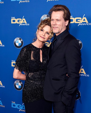 Kyra Sedgwick, left, and Kevin Bacon arrive at the 70th annual Directors Guild of America Awards at The Beverly Hilton hotel on Saturday, Feb. 3, 2018, in Beverly Hills, Calif. (Photo by Chris Pizzello/Invision/AP)