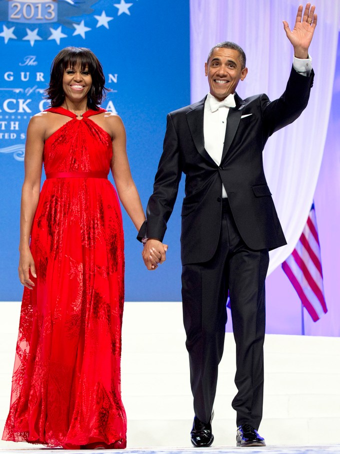 Michelle Obama Looks Like a Queen in Red Gown