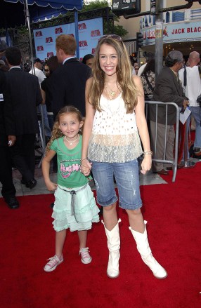 Noah Lindsey Cyrus, Miley Cyrus at arrivals for Premiere showing of MONSTER HOUSE, Mann Village Theater, Los Angeles, CA, July 17, 2006. Photo by: Michael Germana/Everett Collection