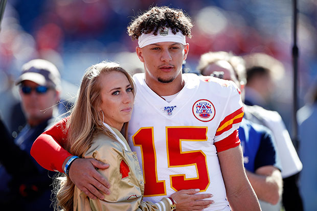 Patrick and Brittany Mahomes Wear Coors Light-Themed Onesies