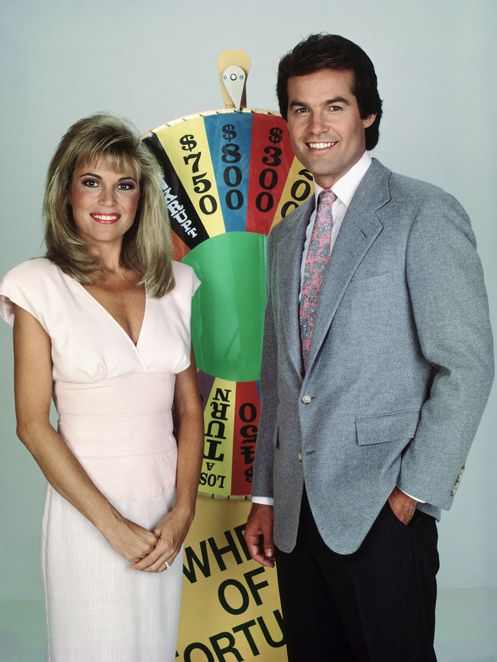 WHEEL OF FORTUNE, from left: Vanna White, Bob Goen (1989), 1975-, ©ABC/courtesy Everett Collection