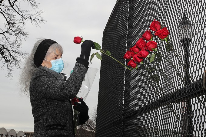 Citizens Leave Roses Outside The Capitol Building