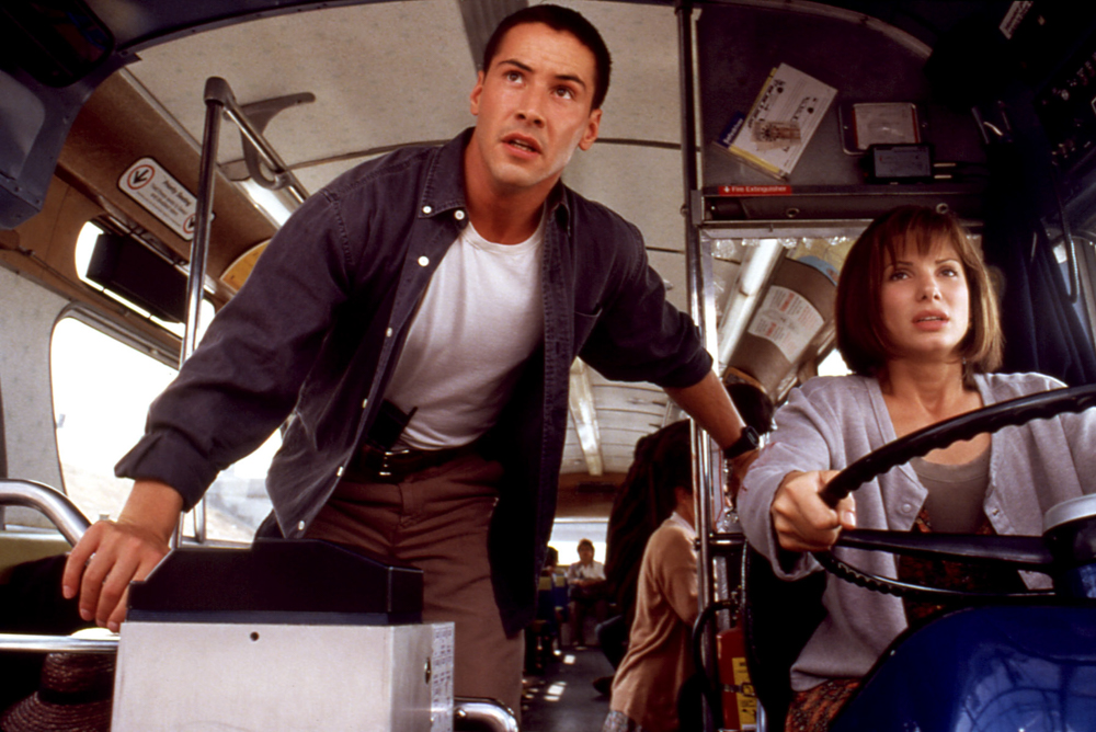 SPEED, Keanu Reeves, Sandra Bullock, 1994, TM and Copyright © 20th Century Fox Film Corp.  All rights reserved  Courtesy: Everett Collection.