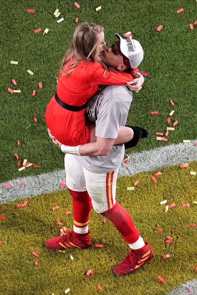Patrick Mahomes & Brittany Matthews Celebrating His Super Bowl Win