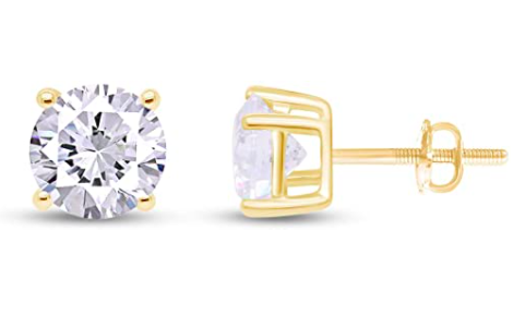 oval diamond stud earring