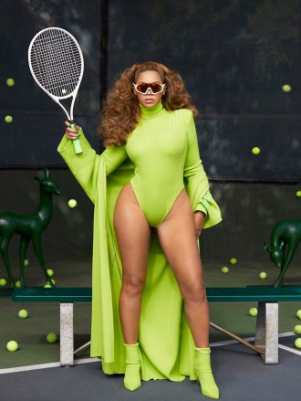 Beyonce hits the tennis court and serves up an all-star cast for the launch of her new adidas x IVY PARK “HALLS of IVY” collection. The superstar singer is joined by Reese Witherspoon and Ryan Phillippe’s children, Deacon and Ava Phillippe, basketball stars James Harden and Jalen Green and the late Kobe Bryant’s daughter Natalia for the campaign, which also features a cast of diverse models. The “inclusive” collection aims to “unite all people, regardless of background, class, color or creed, as a community that fosters each individual’s creative endeavor” and is made for both adults and children. It features adidas x IVY PARK’s signature vibrant color palette, with glen plaids, houndstooth patterns and structural tailoring. Highlights include a patchwork puffer, a sequin duster, a bralette, a pair of knitted pants, a romper, a faux leather skirt and a bodysuit. The footwear part of the collection features the IVP Savage sneaker. HALLS of IVY is described as “the figurative space that is somewhere between where you are now, and where you aspire to be.” The fifth IVY PARK collection launches exclusively on adidas.com for 24 hours of December 9 and is followed by a wider global launch on December 10. *BYLINE: adidas x IVY PARK/Mega. 01 Dec 2021 Pictured: Beyonce models the adidas x IVY PARK “HALLS of IVY” collection. *BYLINE adidas x IVY PARK/Mega. Photo credit: adidas x IVY PARK/Mega TheMegaAgency.com +1 888 505 6342 (Mega Agency TagID: MEGA809996_001.jpg) [Photo via Mega Agency]