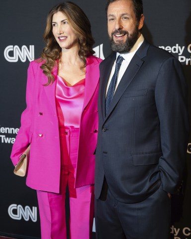 Mark Twain Prize recipient Adam Sandler, right, and his wife, Jackie Sandler arrive on the red carpet at the start of the 24th Annual Mark Twain Prize for American Humor at the Kennedy Center for the Performing Arts, in Washington
Mark Twain Prize Sandler, Washington, United States - 19 Mar 2023