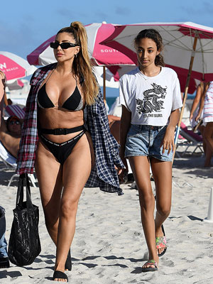 Larsa Pippen Wears Matching Butterfly-Print Bikinis with Daughter