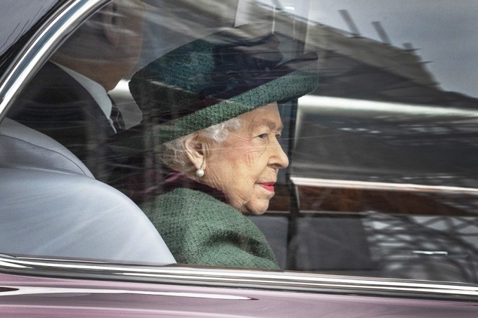 Queen Elizabeth Arriving At Prince Philip Service