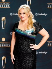 Rebel Wilson poses on the red carpet during the NFL Honors football awards show Tuesday, Feb. 2, 2021, in Los Angeles. (AP Photo/Marcio Jose Sanchez)