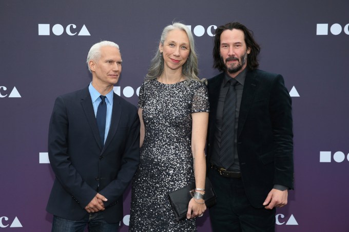Keanu Reeves and Alexandra Grant with Klaus Biesenbach