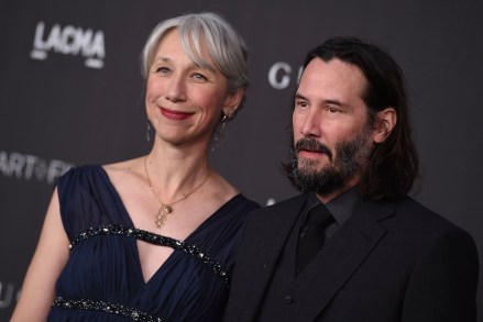 Keanu Reeves, Alexandra Grant.  Keanu Reeves and Alexandra Grant arrive at the 2019 LACMA Art and Film Gala at the Los Angeles County Museum of Art, at Los Angeles 2019 LACMA Art and Film Gala, Los Angeles, USA - 02 Nov 2019