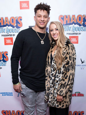 Patrick Mahomes Cradles Daughter Sterling in Leopard Print Baby