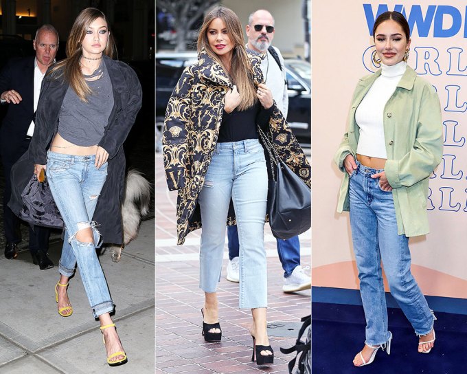 Celebrities Wearing Jeans & Heels