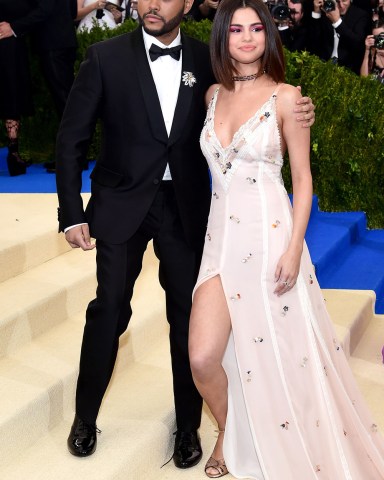 The Weeknd and Selena Gomez
The Costume Institute Benefit celebrating the opening of Rei Kawakubo/Comme des Garcons: Art of the In-Between, Arrivals, The Metropolitan Museum of Art, New York, USA - 01 May 2017