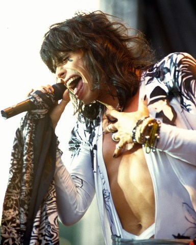 Steven Tyler of Aerosmith at the Donnington Festival
Aerosmith