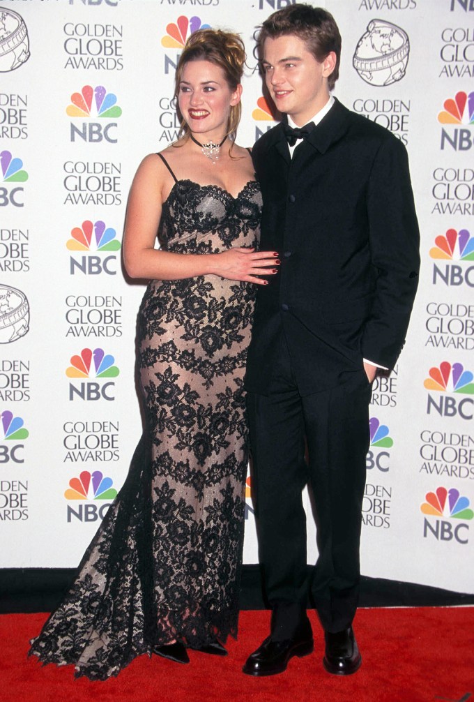 Kate Winslet & Leonardo DiCaprio attend the 1998 Golden Globes