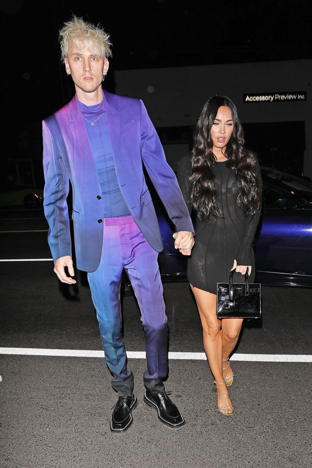 Megan Fox and Machine Gun Kelly Wore Matching Baby Blue Outfits in