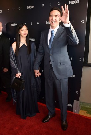 Riko Shibata, left, and Nicolas Cage arrive at the Los Angeles premiere of "Pig", at the Nuart Theatre
Premiere of "Pig", Los Angeles, United States - 13 Jul 2021
