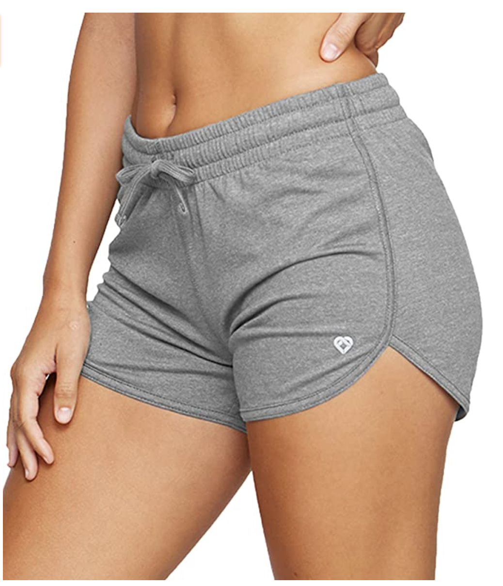 gray running shorts