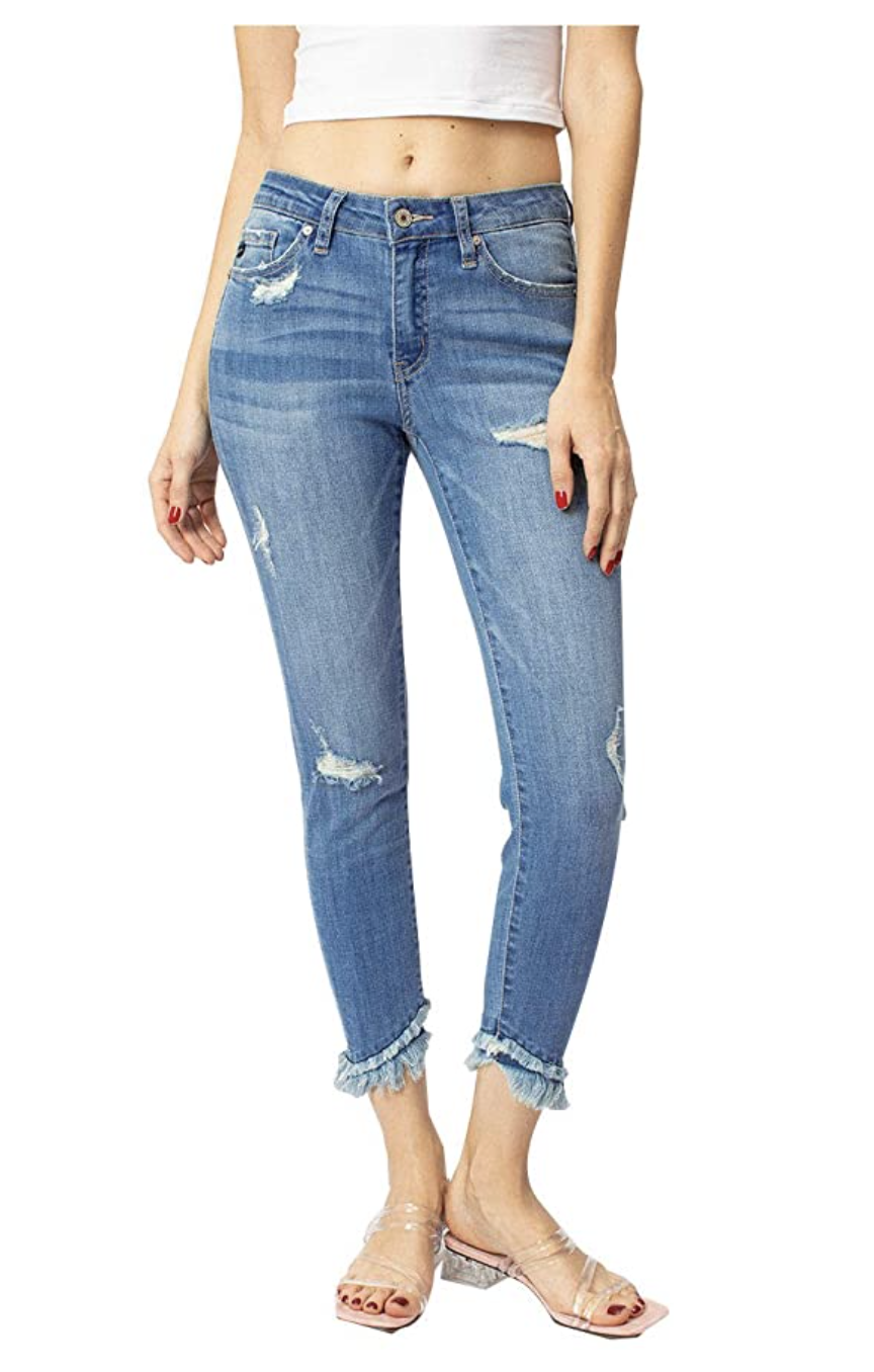 skinny fringe jeans