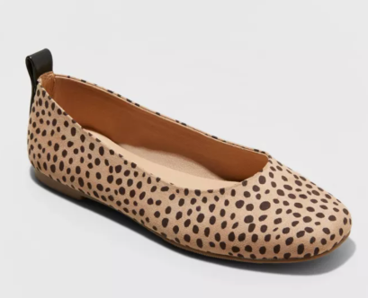 spotted ballet flats